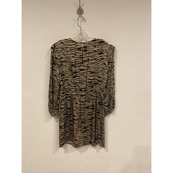 Rails Dress Womens Medium Tan Black Print Ora Canyon Tie Waist Long Sleeve - Picture 5 of 5